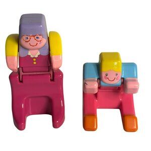 VTG 1985 Mattel DOUBLE DOOZ Teacher & Boy Figures – Schoolhouse Toy Multicolor